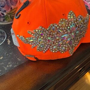 Embellished Orange Cap